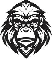 Safari Sentinel Primate Icon Design Majestic Wildlife Gaze Gorilla Logo vector