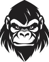 Gorilla Majesty in Monochrome Logo Design Wildlifes Serenity Primate Icon Emblem vector