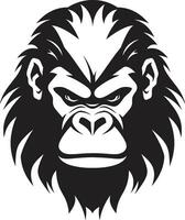 Elegance in Black and White Primate Icon Jungle Majesty Gorilla Vector Artistry