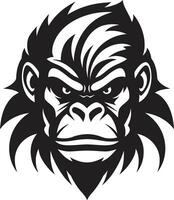 Silhouetted Ape Majesty Monochrome Design Regal Wilderness Ambassador Gorilla Art vector