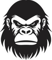 Minimalistic Primate Excellence Emblem Icon Iconic Wildlife Monarch Ape Vector
