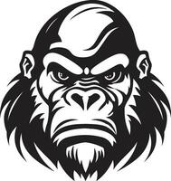 Ape Majesty in Simplicity Vector Symbol Safari Sentinel Monochromatic Ape Logo