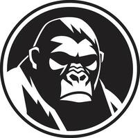 Wildlifes Monochrome Grace Gorilla Icon Iconic Primate Majesty Black Vector Art