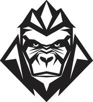 real gorila majestad minimalista emblema mono embajador en monocromo logo Arte vector