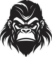 vida silvestre elegancia primate emblema minimalista Rey de el selva gorila logo vector
