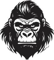 Gorilla Excellence in Minimalism Emblem Design Safari Guardian Ape Silhouette Logo vector