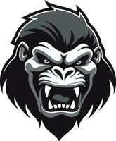 Ape Ambassador in Monochrome Logo Art Wild Beauty in Simplicity Vector Gorilla