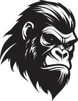 Ape Majesty in Simplicity Vector Design Elegant Natures Grace Black Gorilla Emblem