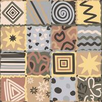Vector seamless abstract pattern. Checkered print. Patchwork