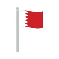 Flag of Bahrain on flagpole isolated vector
