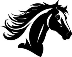 caballo - negro y blanco aislado icono - vector ilustración