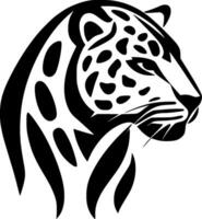 leopardo, negro y blanco vector ilustración