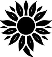 Flower - Black and White Isolated Icon - Vector illustration