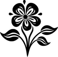 flor - negro y blanco aislado icono - vector ilustración