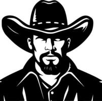 Cowboy, Black and White Vector illustration