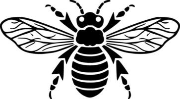 Bee, Black and White Vector illustration