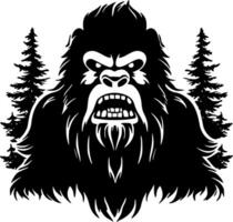 Bigfoot, Black and White Vector illustration