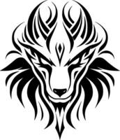 Wolf, Black and White Vector illustration