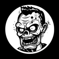 Zombie, Black and White Vector illustration