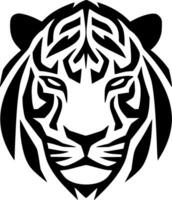 Tigre - negro y blanco aislado icono - vector ilustración