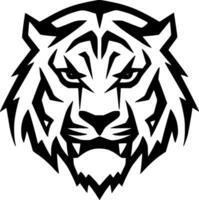 Tiger - Black and White Isolated Icon - Vector illustration