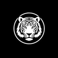 Tigre - negro y blanco aislado icono - vector ilustración