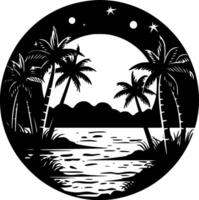 Summer, Black and White Vector illustration