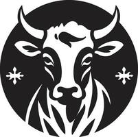 Black Vector Dairy Cow Logo Design for Business Dairy Cow Logo Black Vector for Business