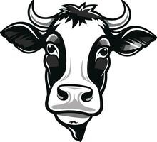 Black Dairy Cow Logo Vector for Print Vector Dairy Cow Logo Black for Print