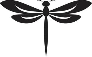 etéreo crepúsculo libélula emblema diseño sombra de Luna guardián libélula logo vector