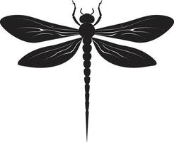 Moonlit Guardian Dragonfly Icon Design Radiant Eclipse Black Vector Dragonfly Symbol