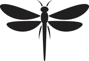 Noir Dreamweaver Dragonfly Silhouette Design Astral Dance Black Vector Dragonfly Insignia