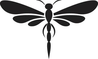 Starry Skies Sentinel Dragonfly Emblem Vector Ethereal Serenade Black Vector Dragonfly Insignia