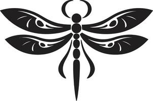 Shadowed Serenade Dragonfly Symbol Design Nocturnal Noir Black Vector Dragonfly Insignia