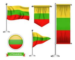 vector set of the national flag of lithuania in various creative designs