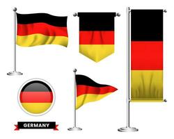 vector conjunto de el nacional bandera de Alemania en varios creativo diseños