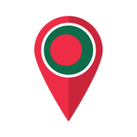 Flag of Bangladesh flag on map pinpoint icon isolated red color png