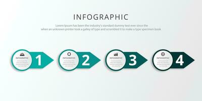 mínimo infografía modelo diseño con número 4 4 opciones o pasos. vector