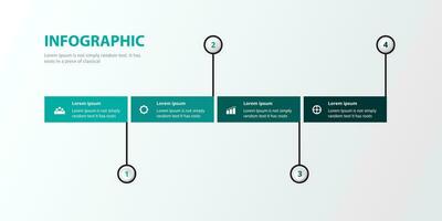 mínimo infografía modelo diseño con número 4 4 opciones o pasos. vector