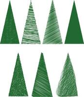 conjunto de Navidad árboles, Navidad árbol recopilación, vector