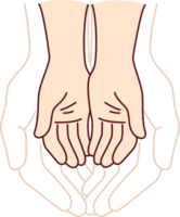 Hands of adult and child symbolize unity of different generations and care for children png