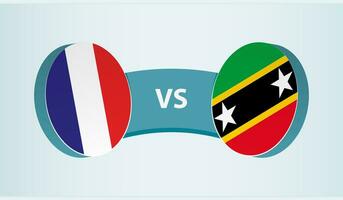 Francia versus Santo kitts y nevis, equipo Deportes competencia concepto. vector