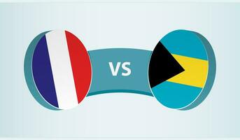 Francia versus el bahamas, equipo Deportes competencia concepto. vector