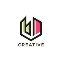 Building logo with creative idea concept vector