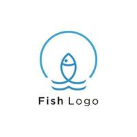 pescado logo con creativo concepto idea estilo vector