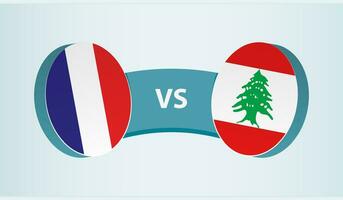 Francia versus Líbano, equipo Deportes competencia concepto. vector