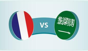 Francia versus saudi arabia, equipo Deportes competencia concepto. vector