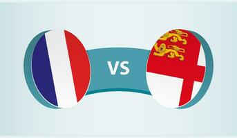 France versus Sark, team sports competition concept. vector