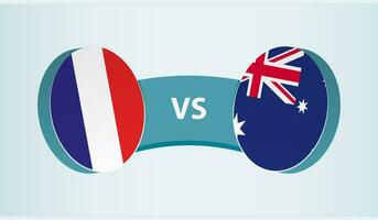 Francia versus Australia, equipo Deportes competencia concepto. vector