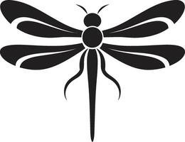 Majestic Dragonfly Silhouette A Black Vector Icon Design Elegance in Flight Dragonfly Logo Vector in Noir